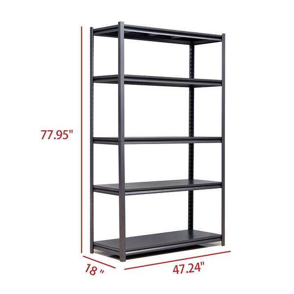 47.2"W X 18"D X 78"H Heavy Duty 5Tier Metal Shelving Unit for Garage